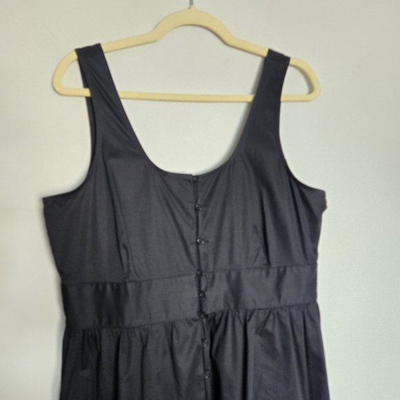 Alfani Button Front Midi Dress Women's L‎ Minimalist Neutral Goth Dark Feminine - Picture 3 of 13